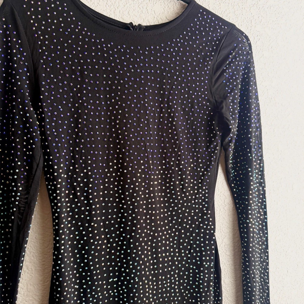 Iridescent Rhinestone Stretch Bodycon Dress - Picture 3 of 4